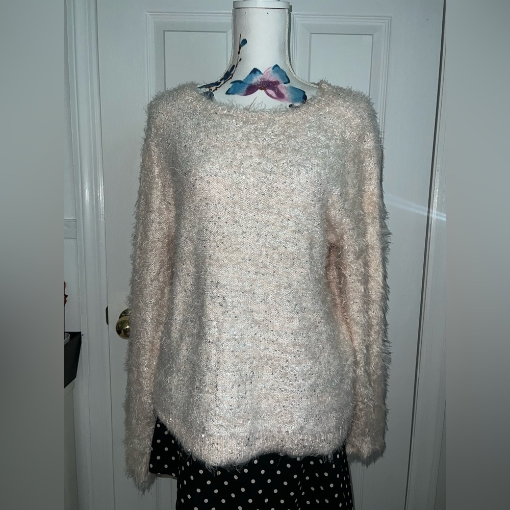 Anthony Richards Soft Sequined Light Pink Sweater